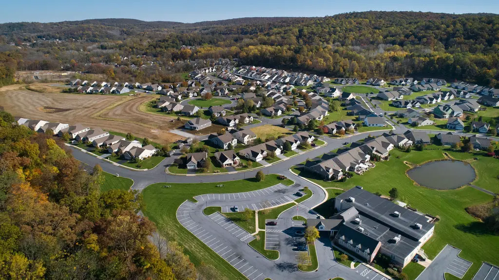 Alden Homes community as seen from above