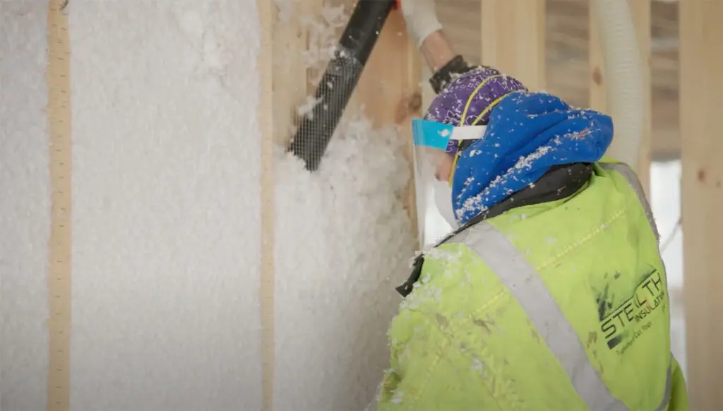 Blown insulation in walls