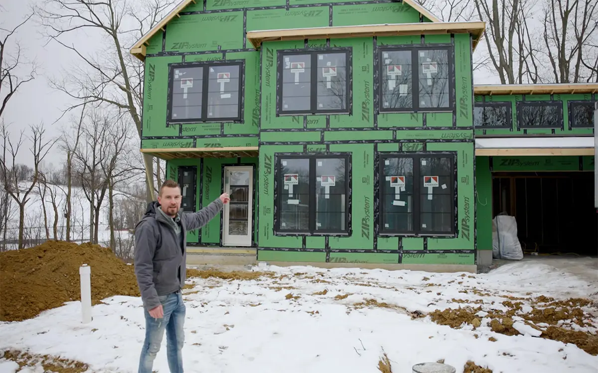 Chase showing an energy efficient home at The Cliffs