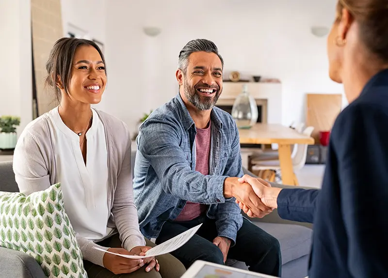 Couple getting financing approval for a new home