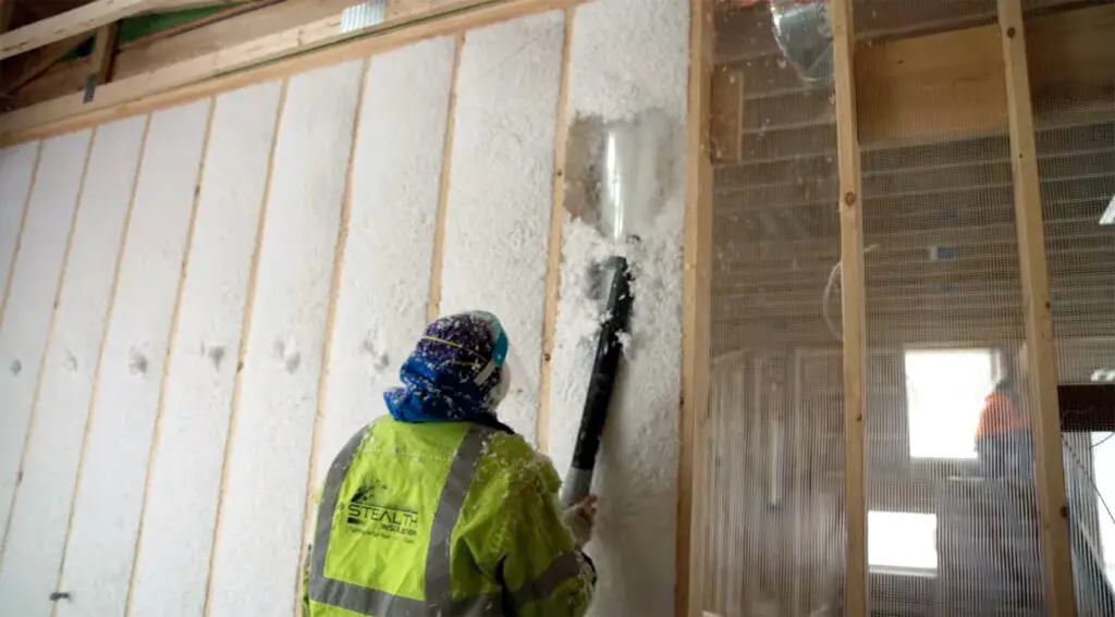 Blow installation added to exterior walls