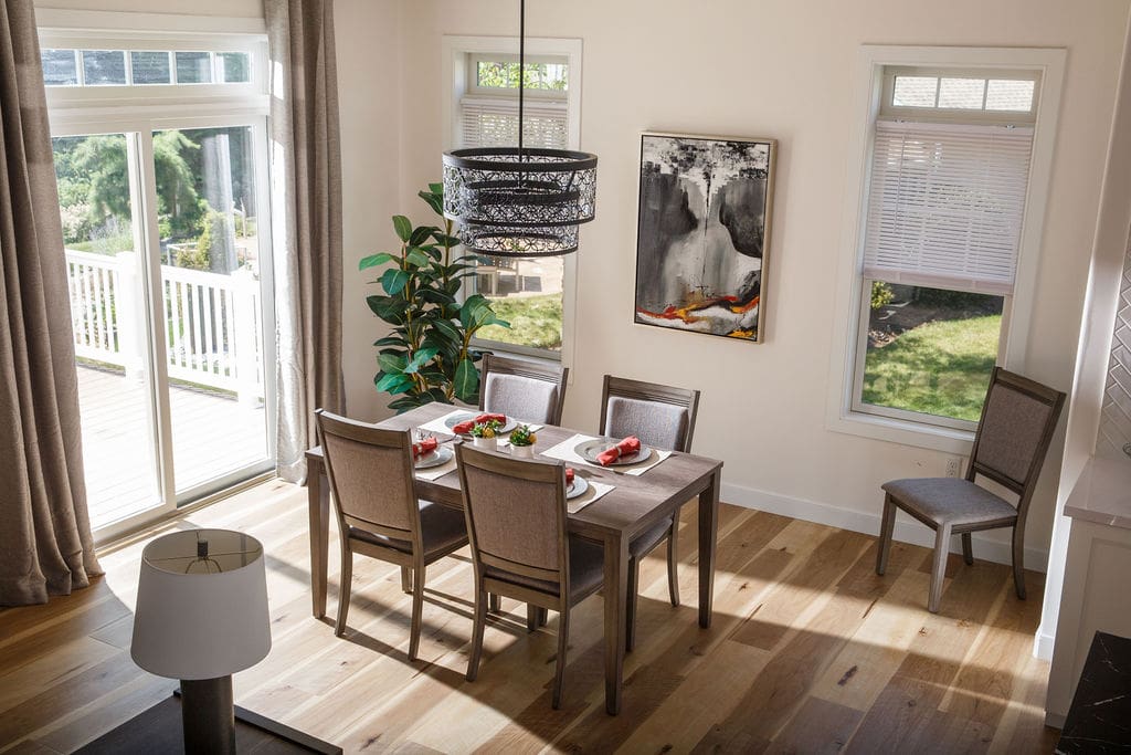 Dining room in a custom home