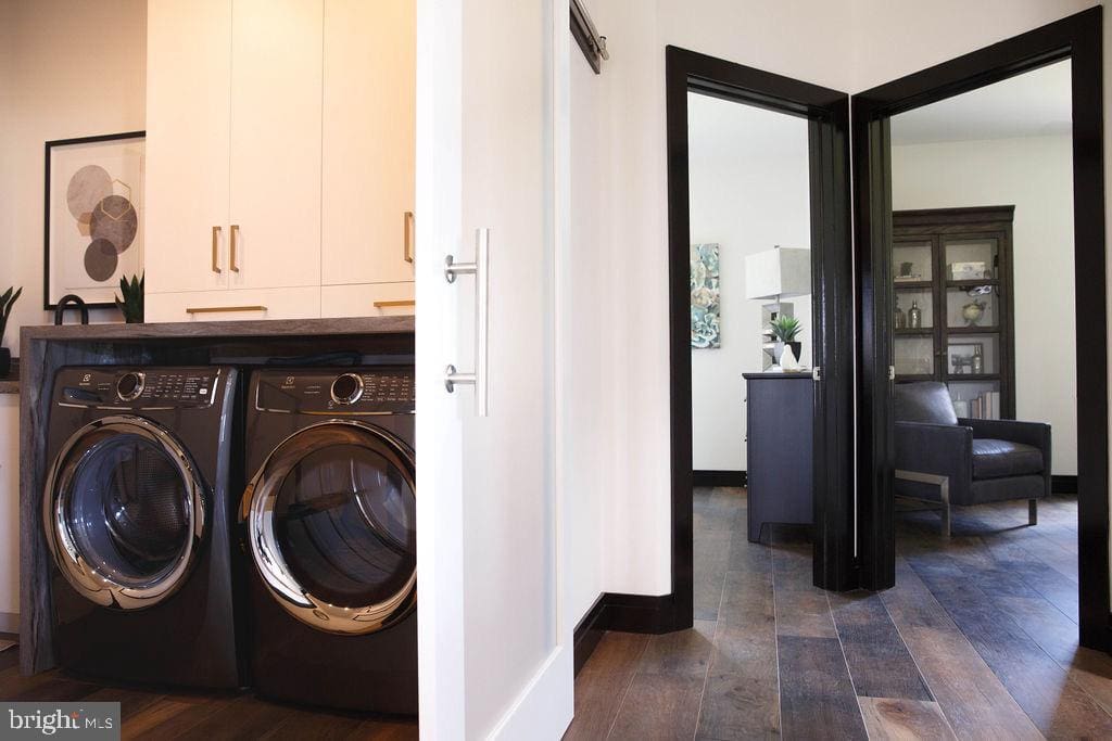 Laundry room with view into other rooms